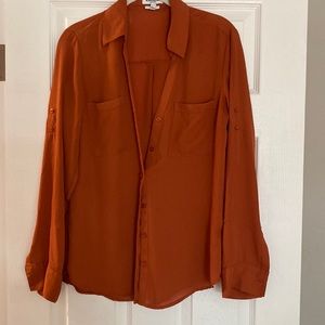 Portofino shirt with convertible sleeves.  Burnt Orange color.  Slim fit